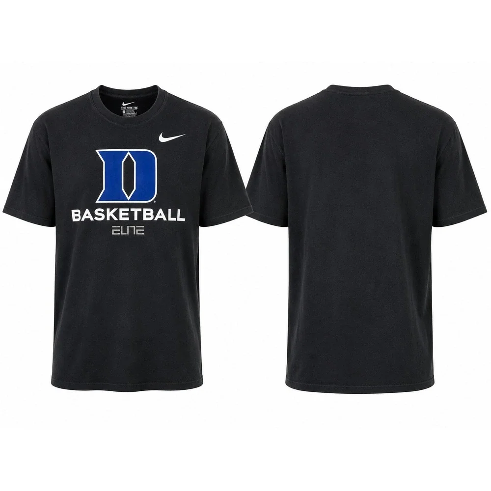 Nike Duke Blue Devils Basketball Elite T-Shirt Mens Medium Black Athletic Cut